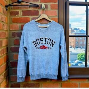 Boston Est. 1620 Gray Ribbed Collegiate Sweater Small